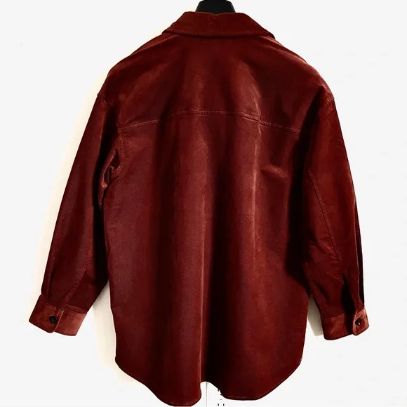 Madewell Corduroy Twill Oversized Shirt Jacket In Orange Size M NWT - Picture 7 of 15